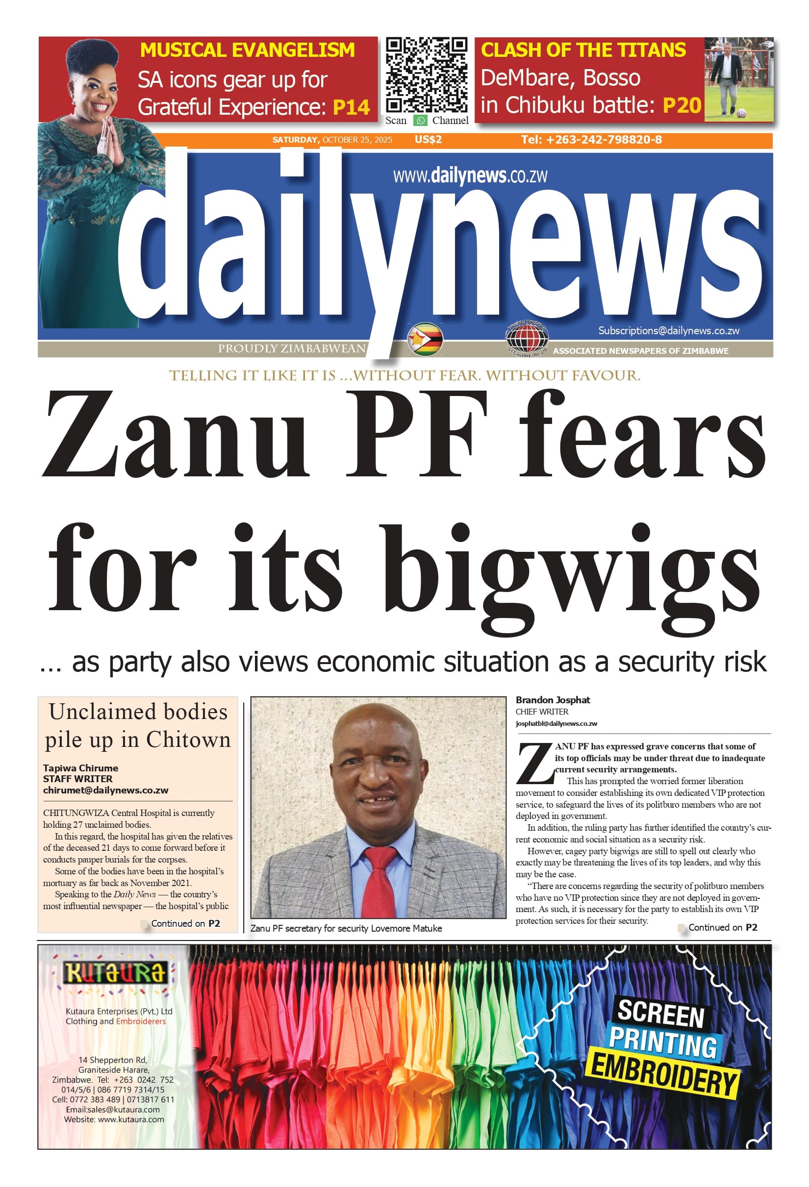 Saturday 25 October 2025